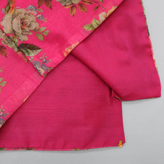Ethnic Kurta With Multicolour Floral Printed Pink Jacket And Pyjama