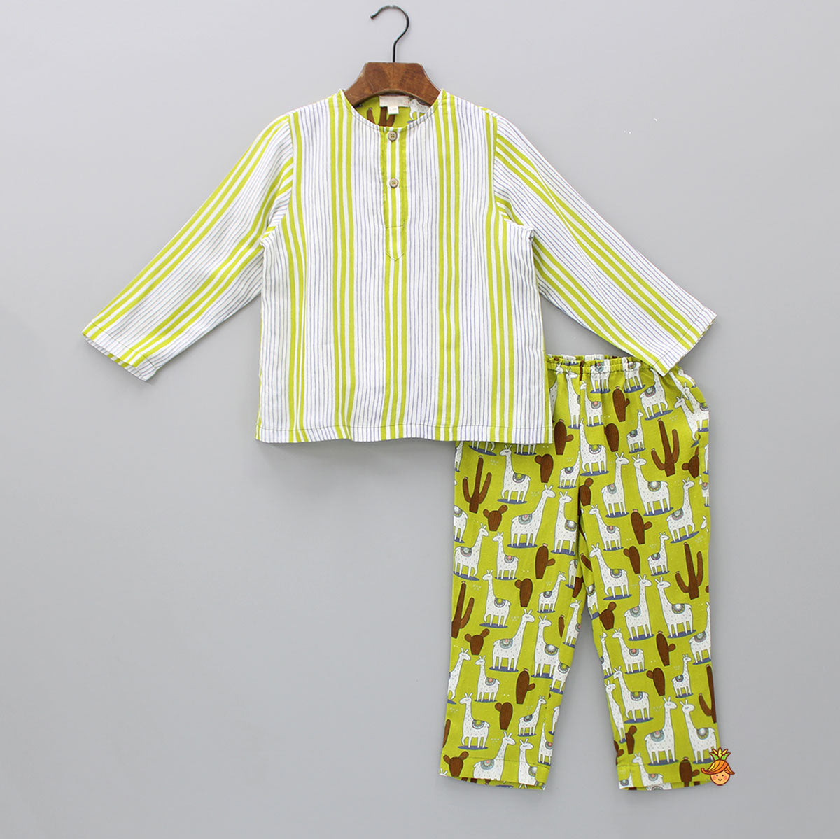 Pre Order: Striped Top With Printed Pyjama