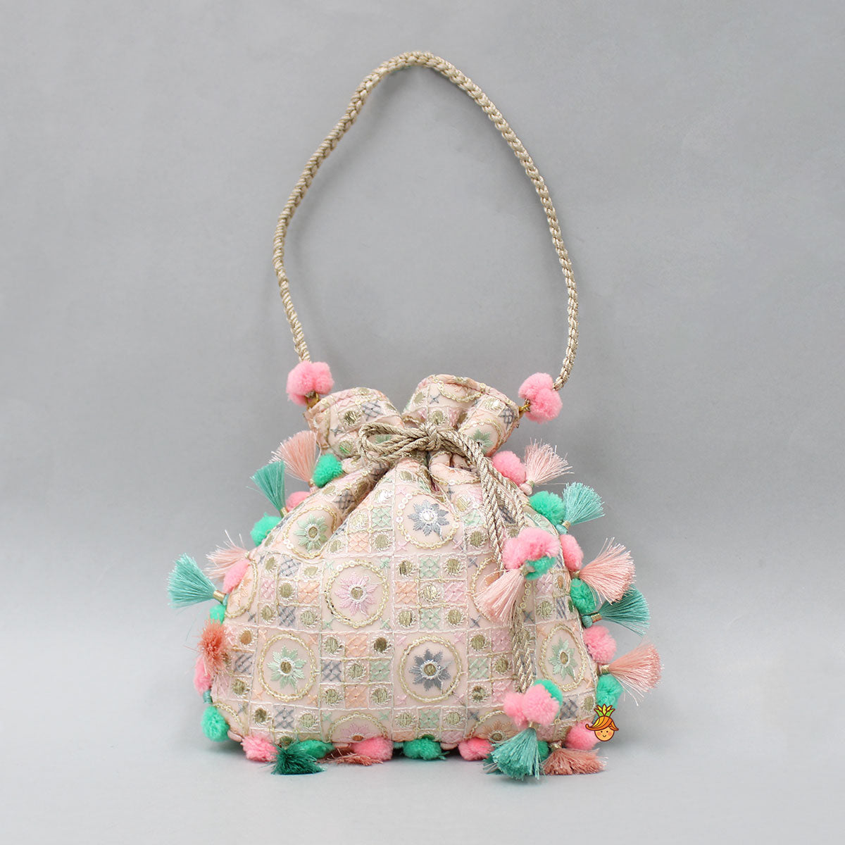 Lovely Sequins And Thread Work Potli Bag
