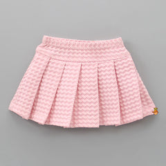 Pre Order: Pretty Pink Shirt Style Top With Pleated Skirt