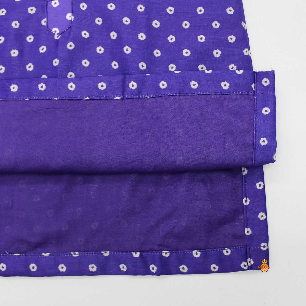 Purple Bandhani Printed Open Jacket And Kurta With Churidar