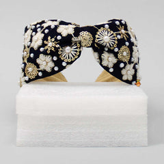 Pre Order: Beautiful Embroidered Black Hair Band