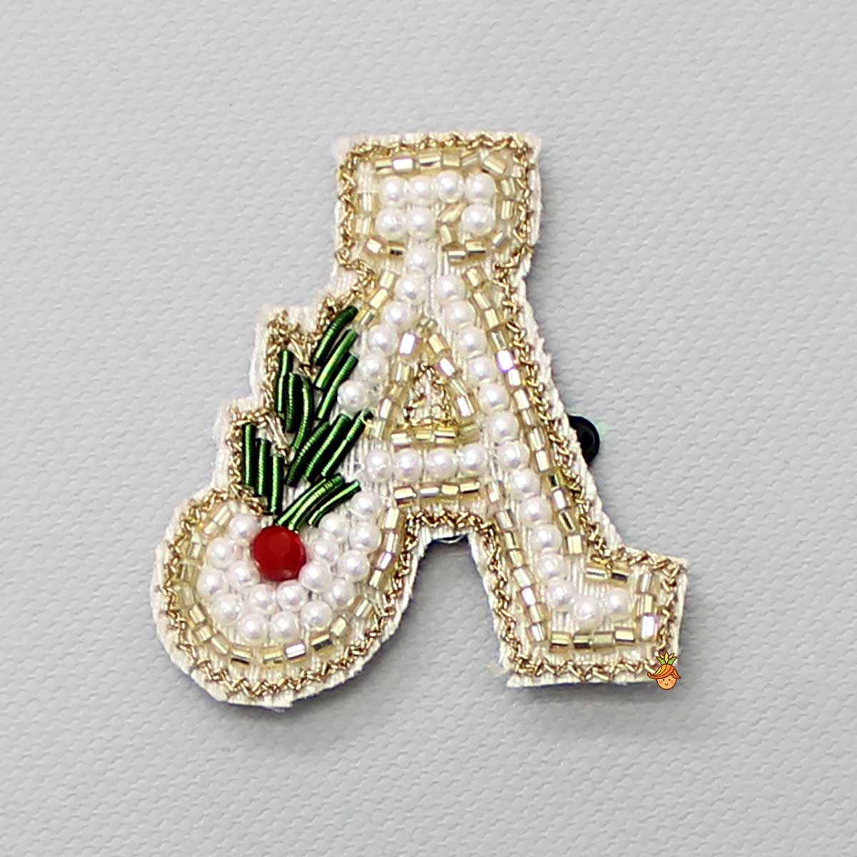 Cut Dana And Pearls Embellished A Alphabet Hair Clip