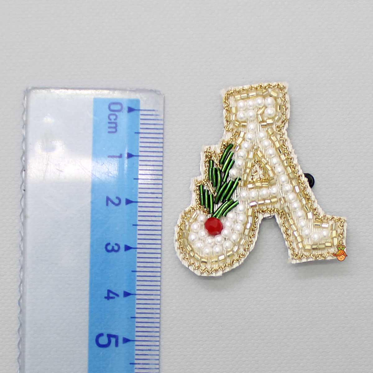 Cut Dana And Pearls Embellished A Alphabet Hair Clip