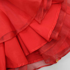 Pre Order: Oversized Bow Organza Red Strappy Dress