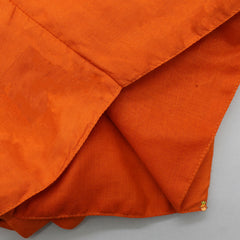 Dual Back Knot Detail Orange Top And Tassels Enhanced Lehenga