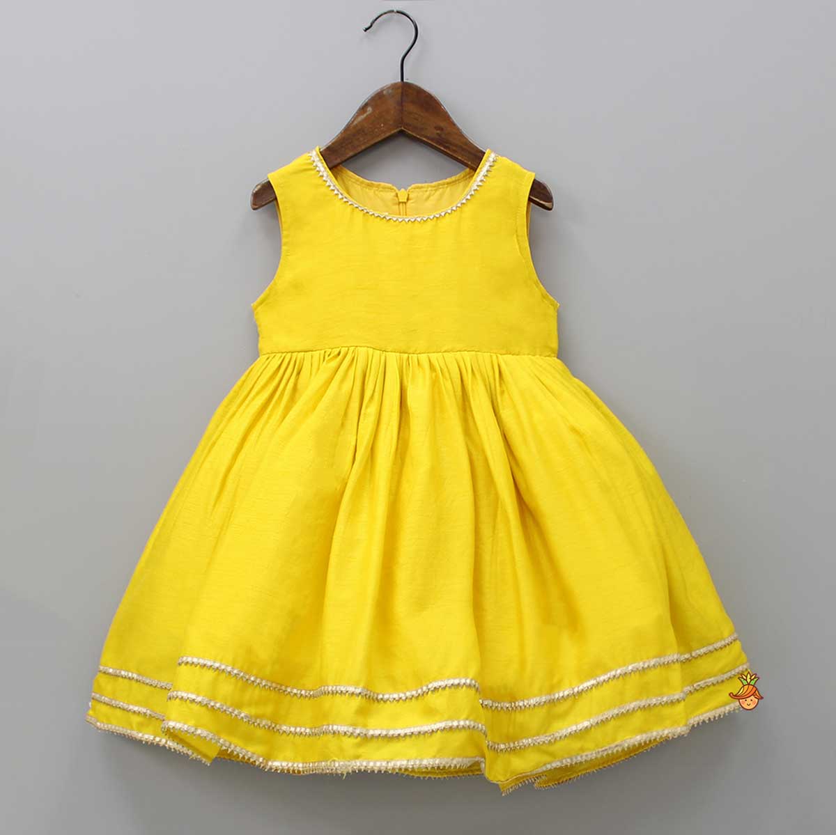 Round Neck Yellow Kurti With Heavy Embroidered Jacket