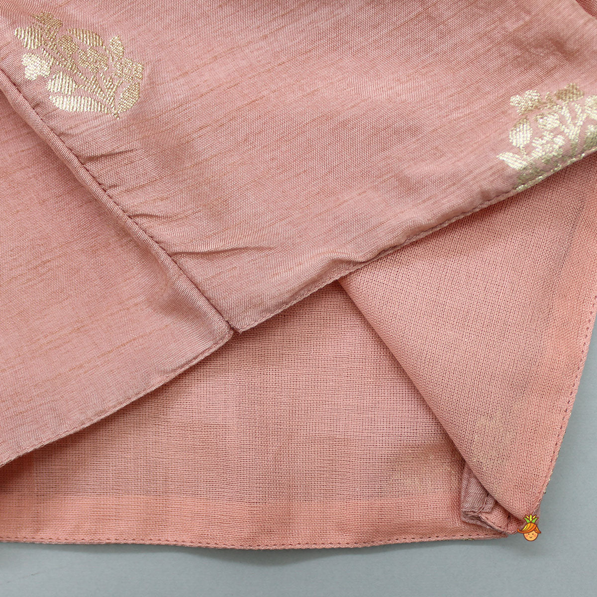 Peter Pan Collar Peach Top And Ruffle Hem Lehenga
