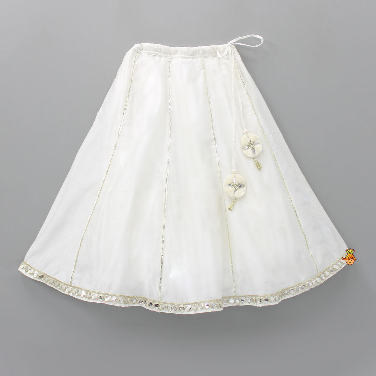 Beautiful Handcrafted Sleeveless Top And Lehenga With Matching Organza Dupatta