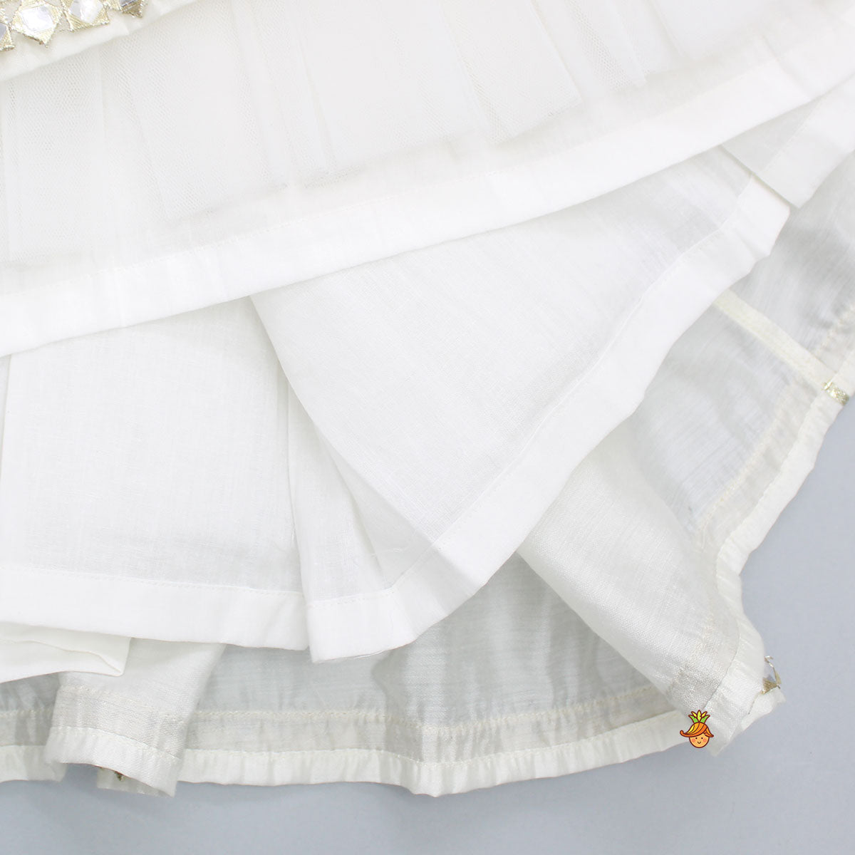 Beautiful Handcrafted Sleeveless Top And Lehenga With Matching Organza Dupatta