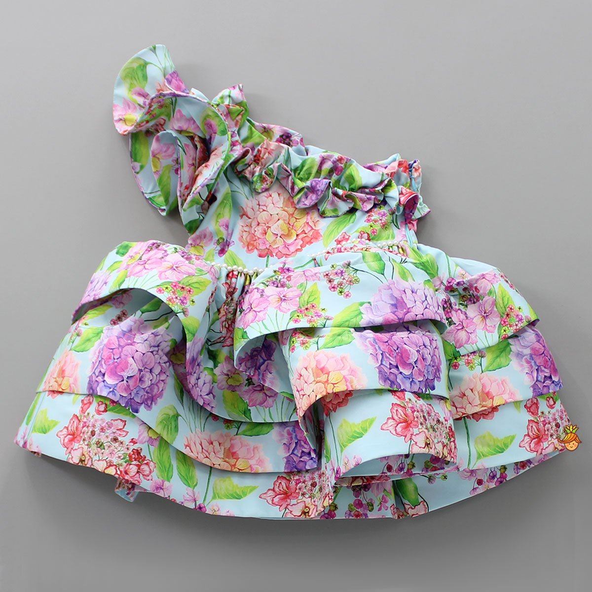 Pre Order: One Shoulder Layered Multicolour Dress