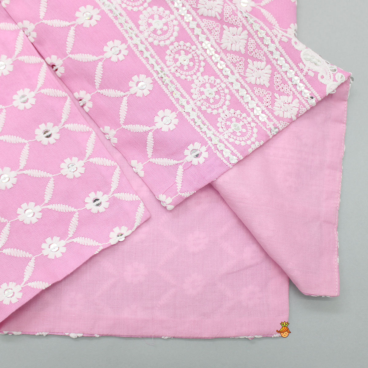 Elegant Pink Kurti And Dhoti Pant With Net Dupatta