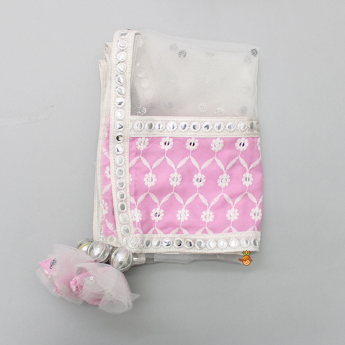 Elegant Pink Kurti And Dhoti Pant With Net Dupatta