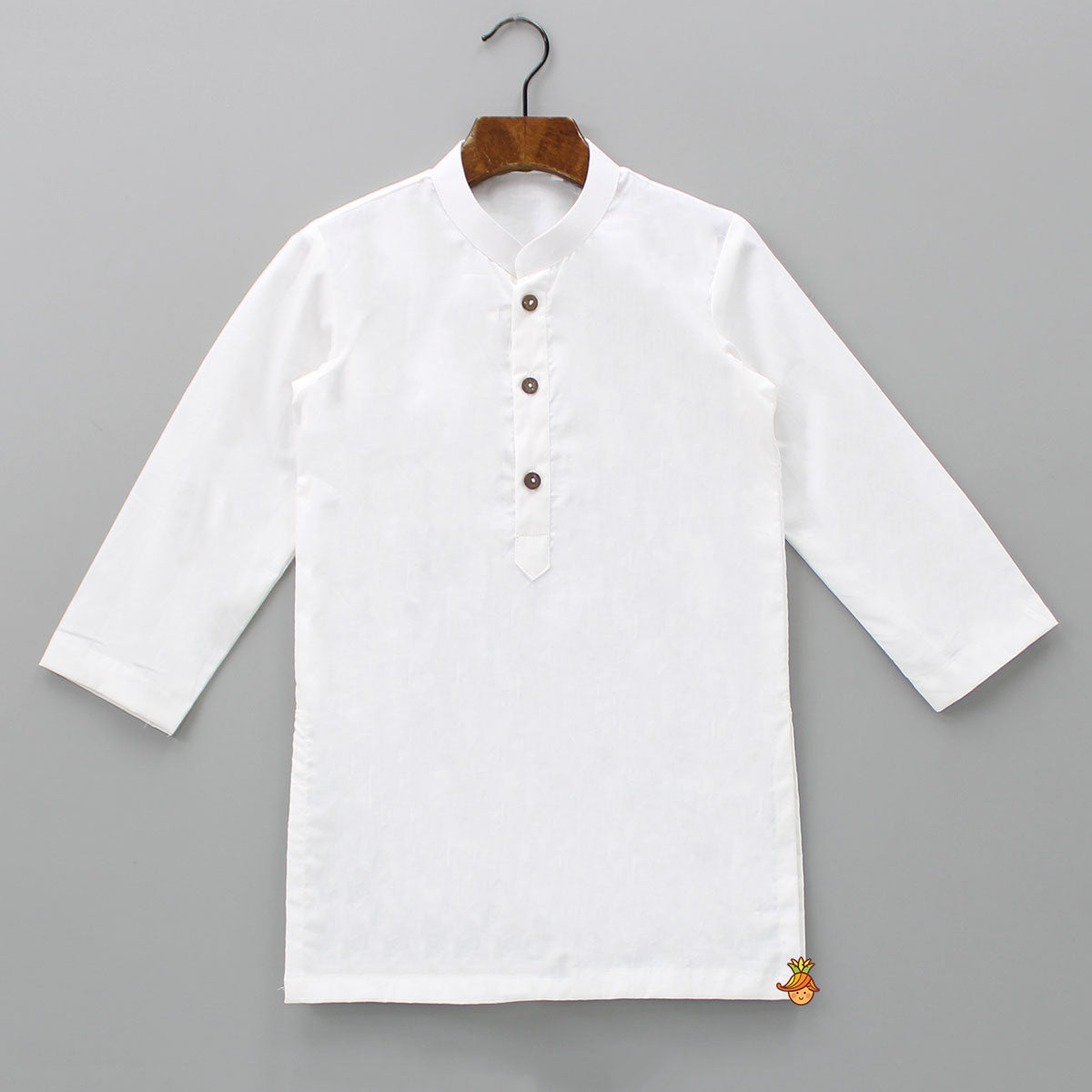 Mandarin Collar Kurta With Leheriya Printed Orange Jacket And Pyjama