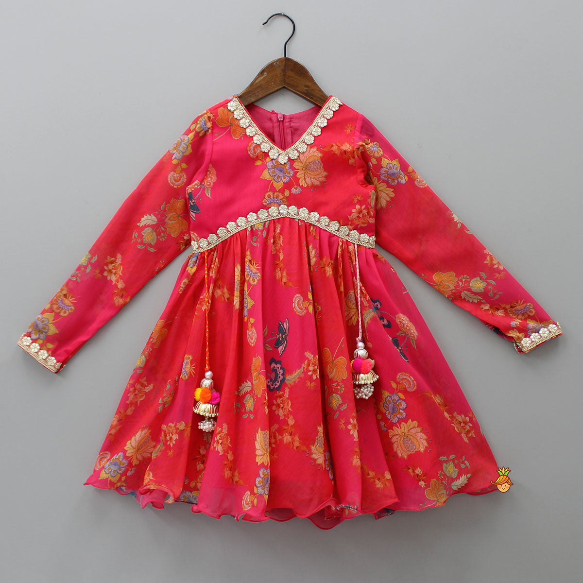 Churidar Sleeves Kurti And Flared Palazzo With Matching Dupatta