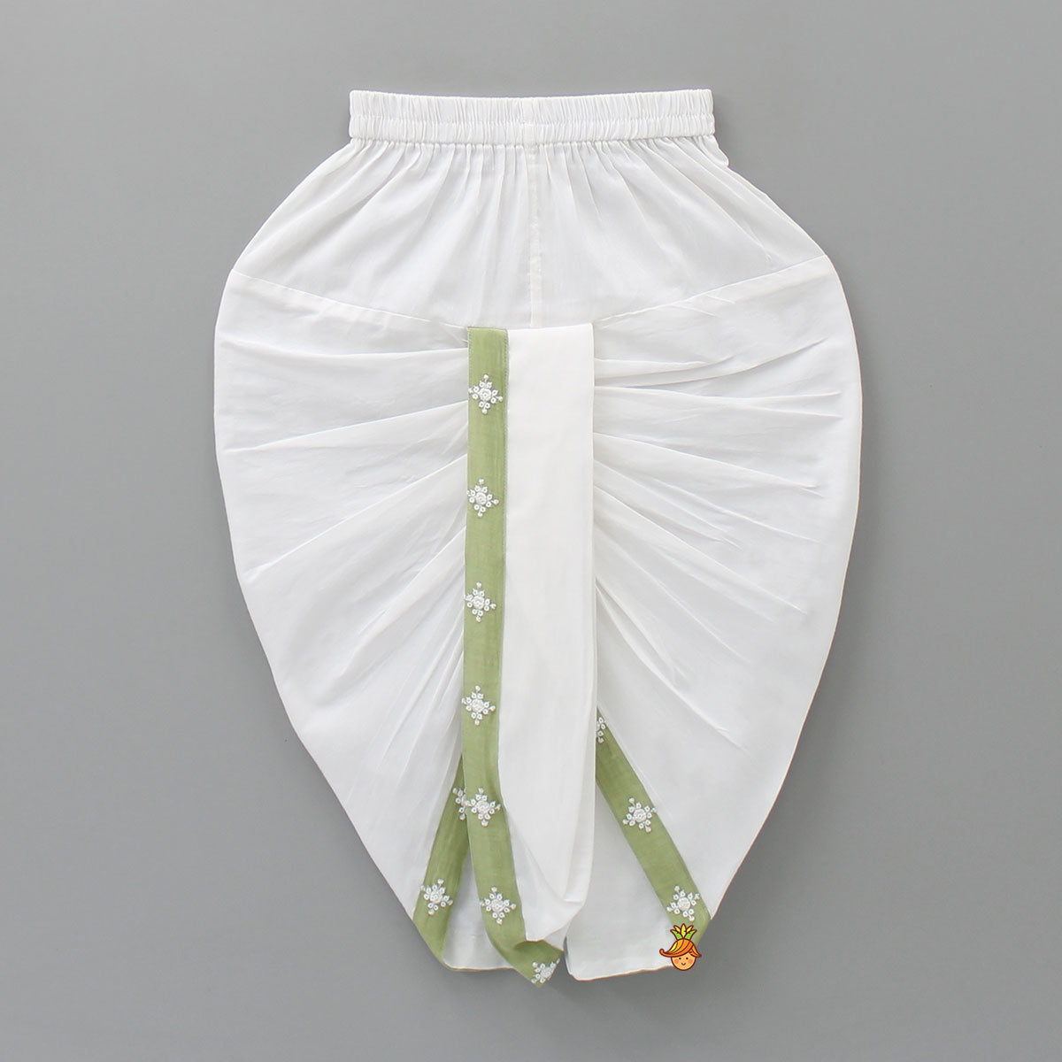 Elegant Green Embroidered Kurta And Dhoti