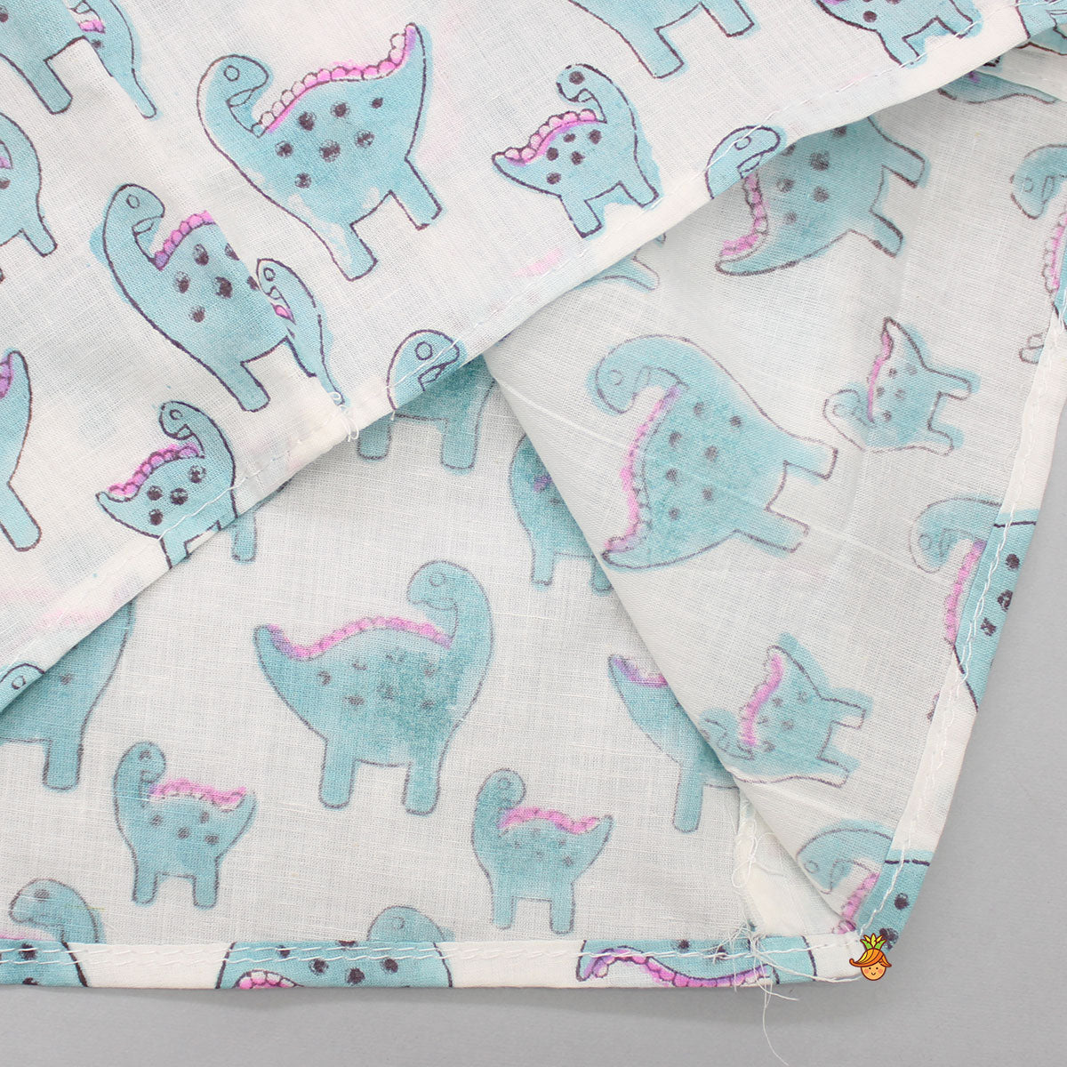 Collar Neck Hand Block Printed Front Open Sleepwear
