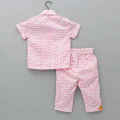 Pre Order: Moon Printed Pink Top And Pyjama
