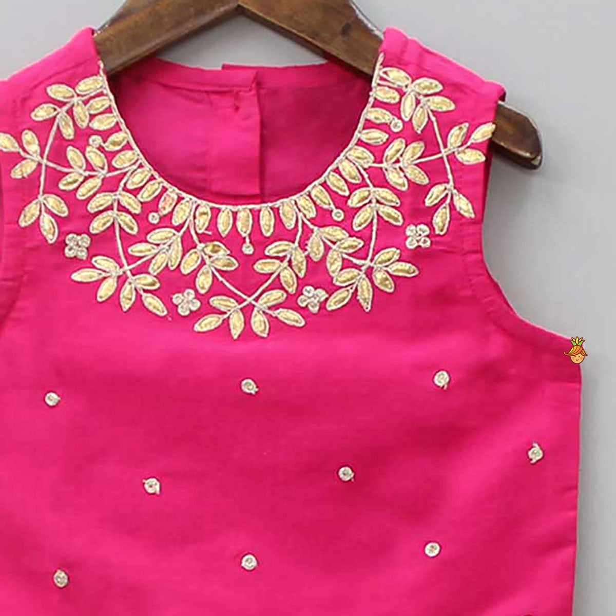 Pink Top With Floral Printed Skirt And Dupatta