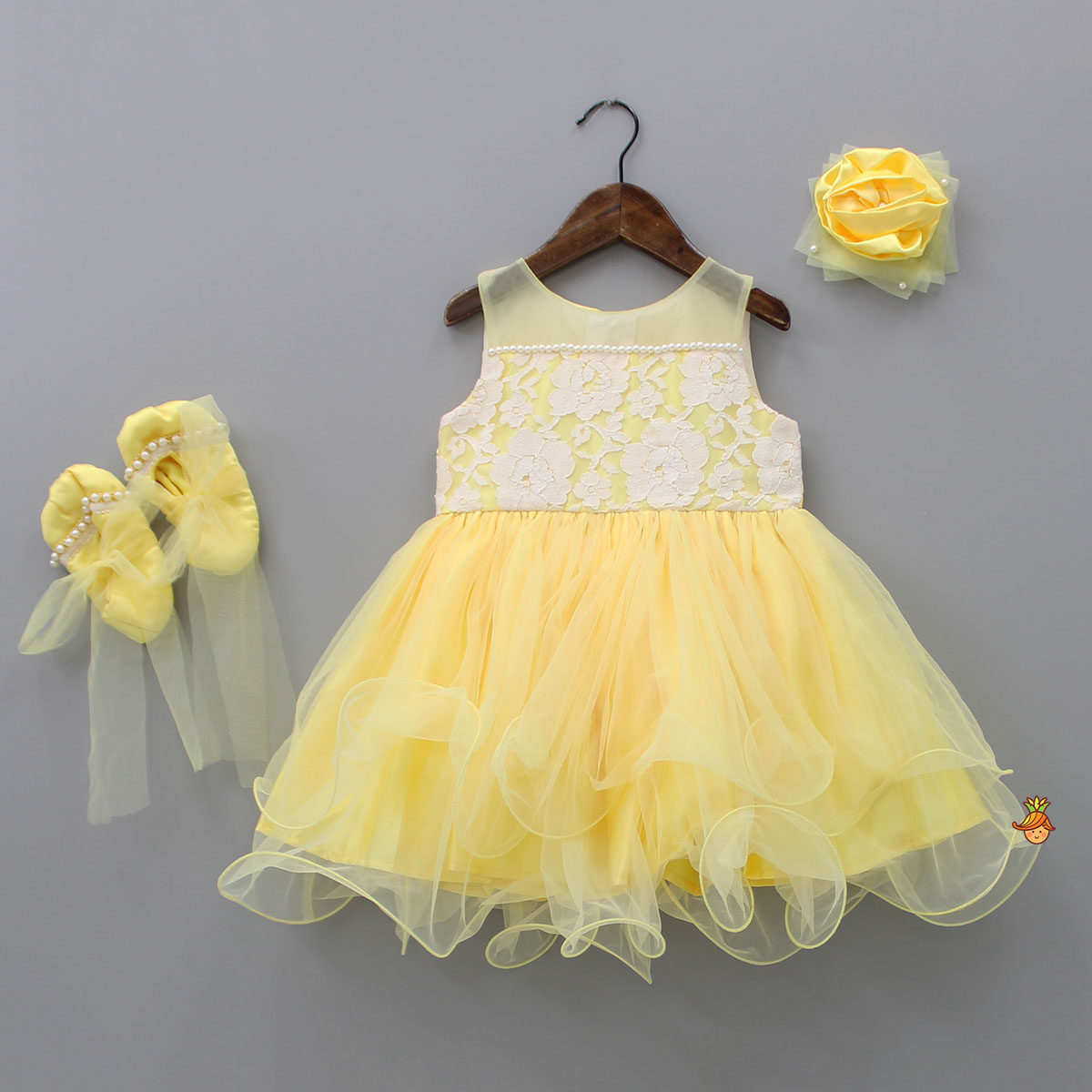 Yellow Lacy Floral Dress