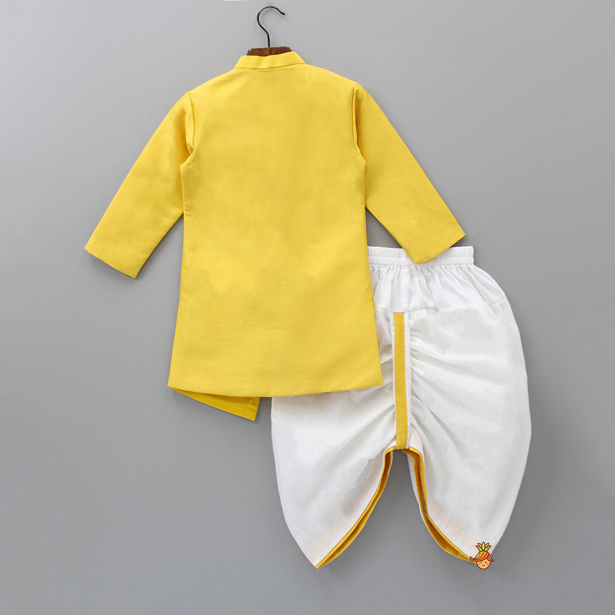 Lion King Embroidered Asymmetric Kurta With Dhoti