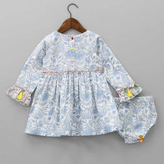 Pre Order: Floral Printed Dress With Bloomer And Headband