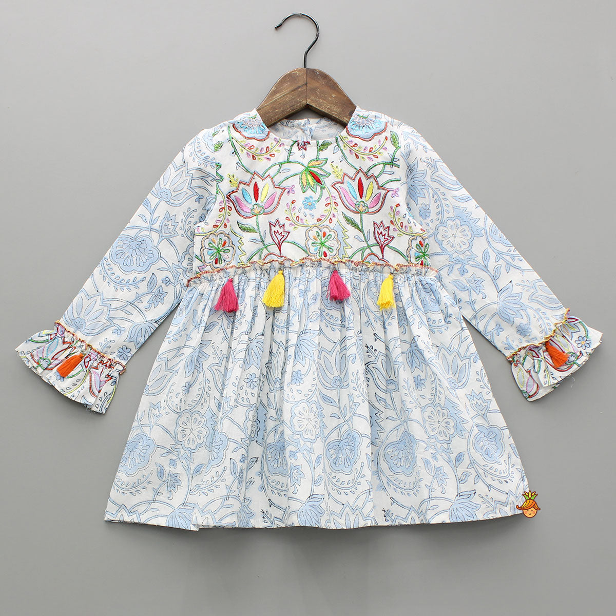 Floral Printed Dress With Bloomer And Headband