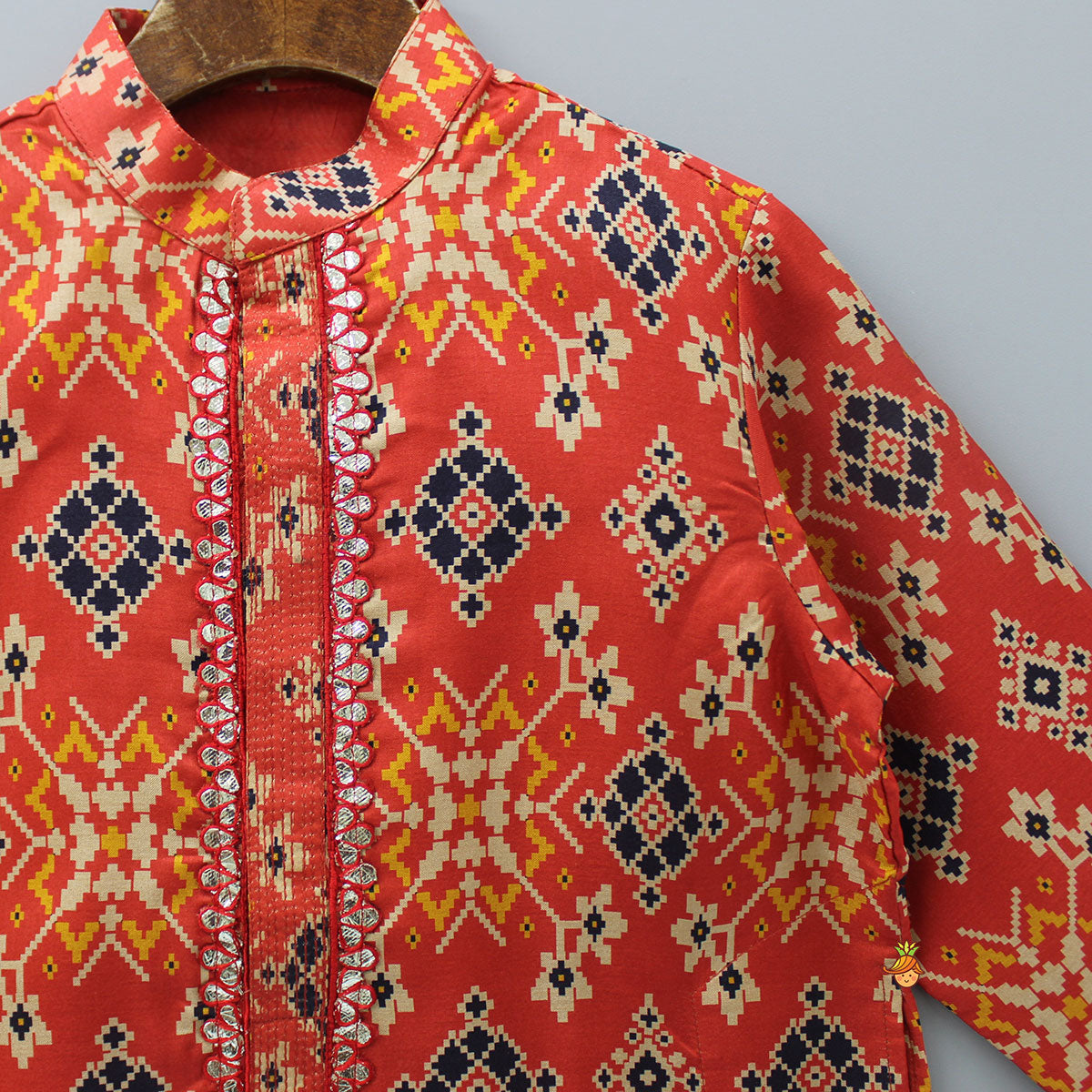 Patola Printed Threadwork Embroidery Kurta