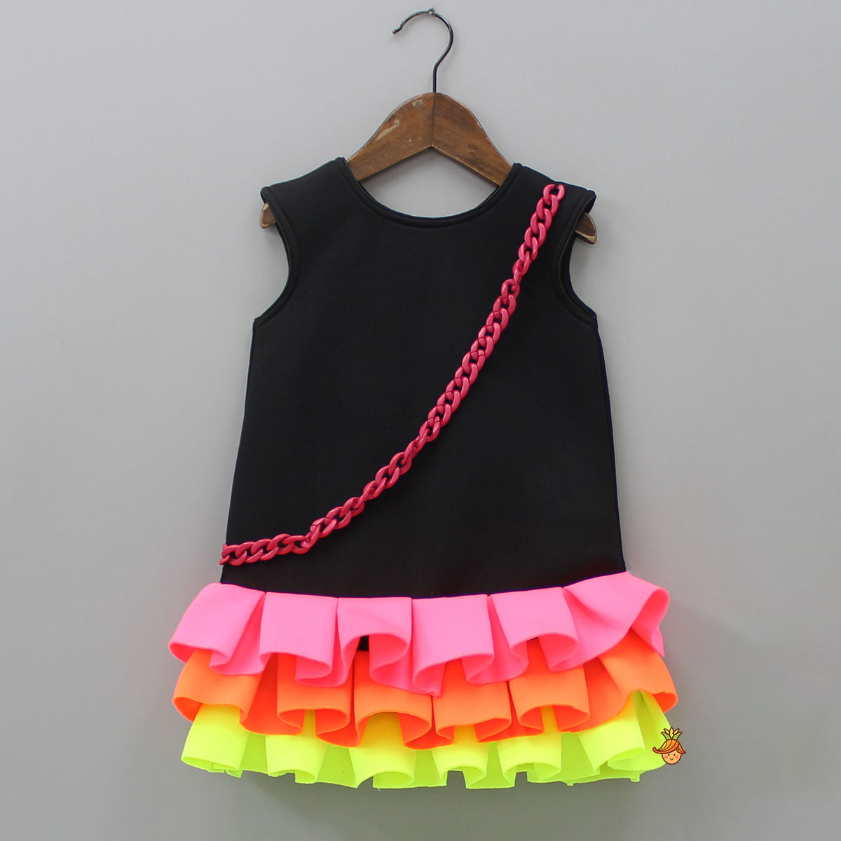 Neon Frilly Dress With Matching Hair Band