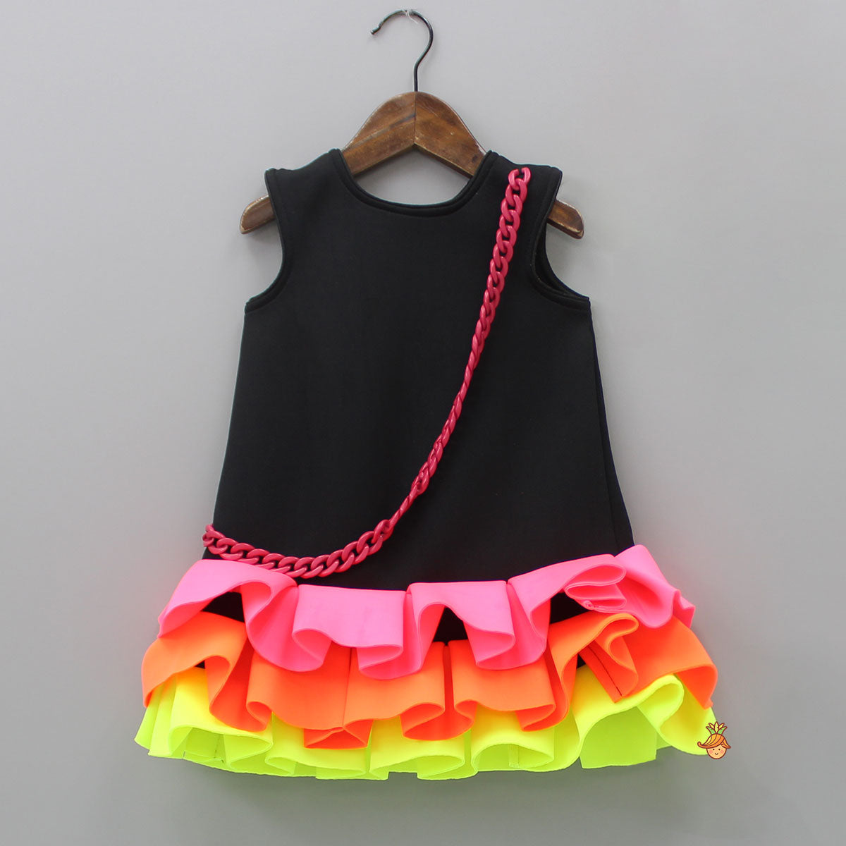 Neon Frilly Dress With Matching Hair Band