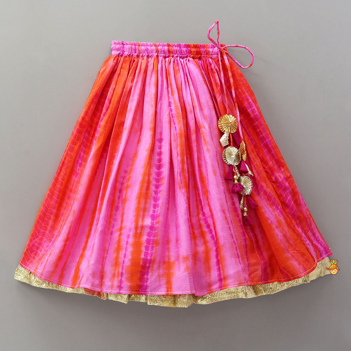 Sequin Work Top And Shibori Printed Lehenga