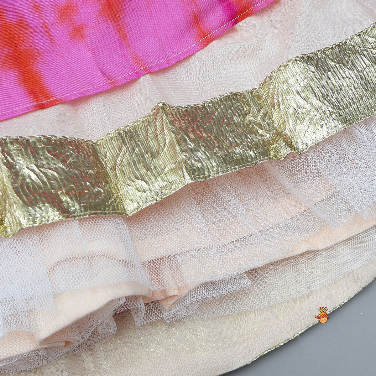 Sequin Work Top And Shibori Printed Lehenga