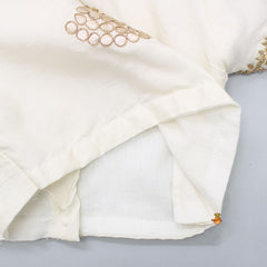 Pre Order: Zari And Sequin Work Elegant Top With Lotus Brocade Printed Lehenga