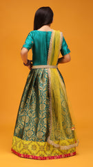 Pre Order: Gorgeous Turquoise Green Brocade Anarkali And Dupatta