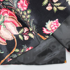 Pre Order: Floral Printed Black Velvet Jacket
