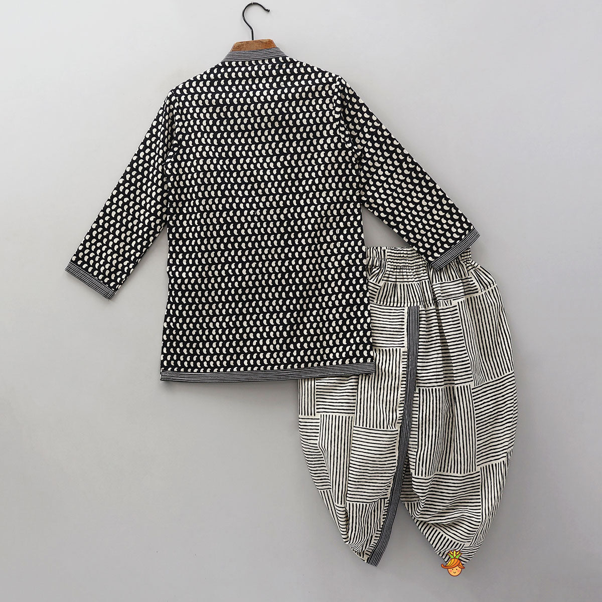 Paisley Printed Angrakha Style Kurta With Dhoti