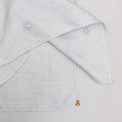 Pre Order: Organic Faux Mirror Work And Thread Embroidered Kurta With Pyjama