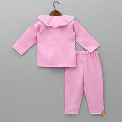 Pink Scalloped Neckline Sleepwear