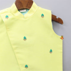 Pre Order: Flower Motifs Embroidered Yellow Jacket