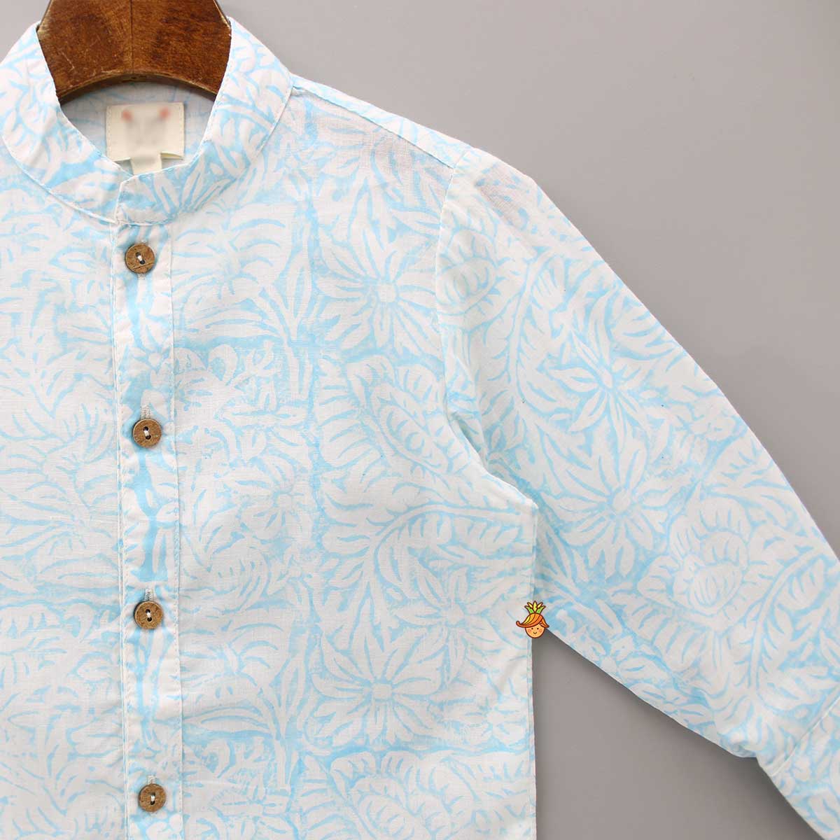 Tropical Hand Block Leaves Printed Shirt