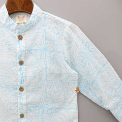Pre Order: Tropical Hand Block Leaves Printed Shirt