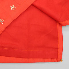 Pre Order: Floral Sequins Embellished Kurta With Bandhani Printed Dhoti