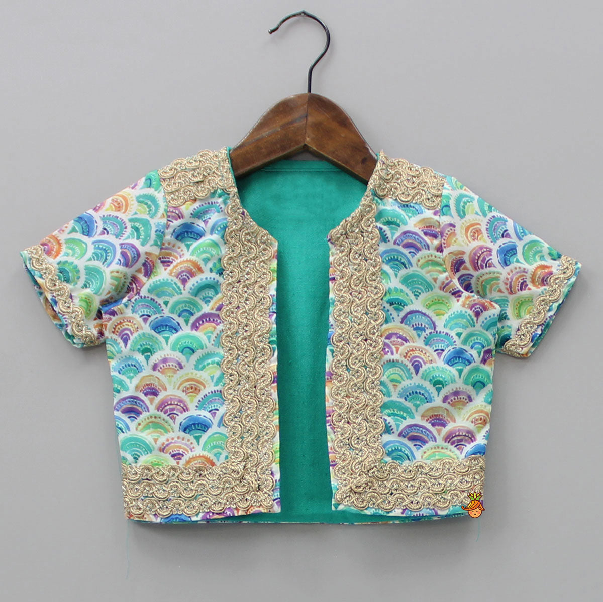 Zari Embroidered Stylish Crop Top And Colourful Lehenga With Sling Bag