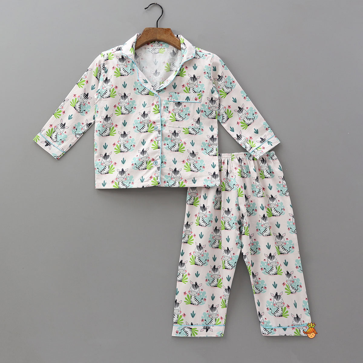 Cute Baby Zebra Printed Sleepwear Set