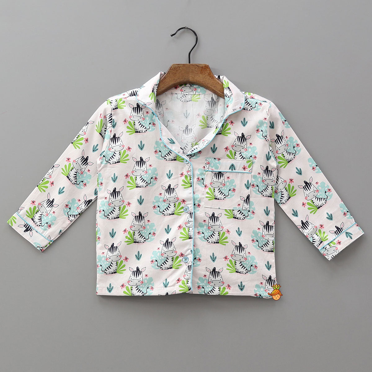 Cute Baby Zebra Printed Sleepwear Set