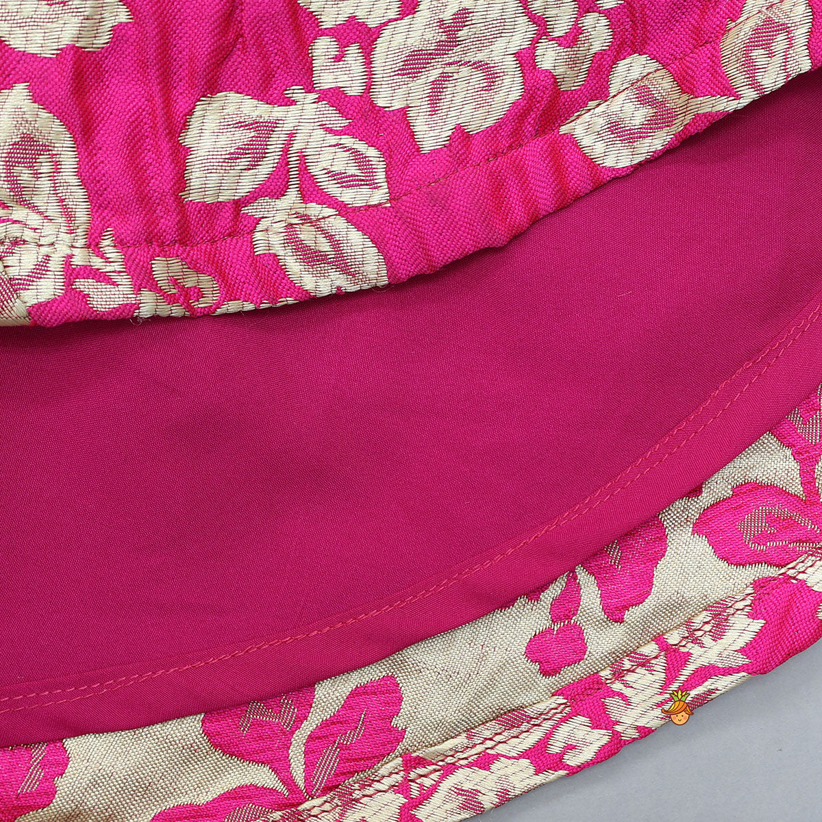 Floral Brocade Embroidered Pink Dress