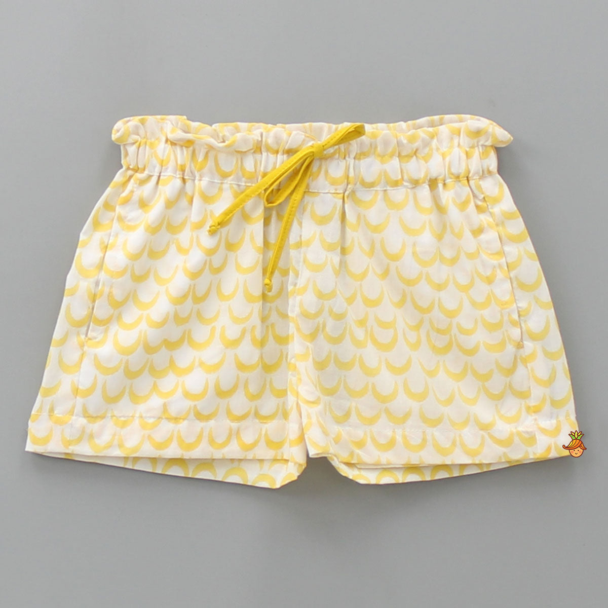 Moon Printed Yellow Top And Shorts