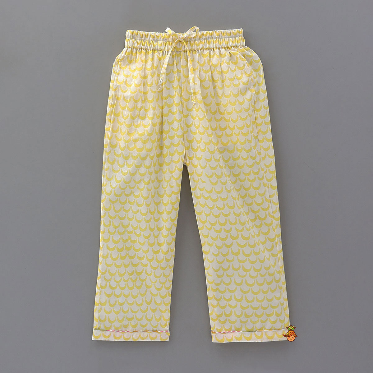 Moon Printed Yellow Shirt And Pyjama