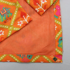 Pre Order: Patola Printed Orange Ethnic Kurta And Churidar
