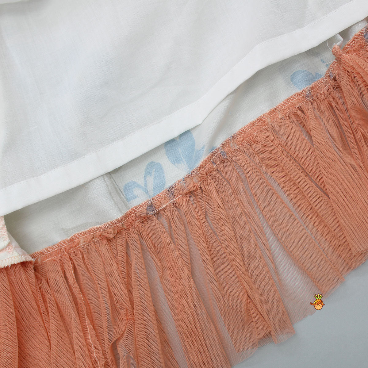 Floral Printed One Shoulder Top With Lehenga And Peach Dupatta